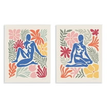 Stupell Industries Abstract Garden Female Figure People Painting Unframed Art Print Wall Art, 11 x 14, Set of 2