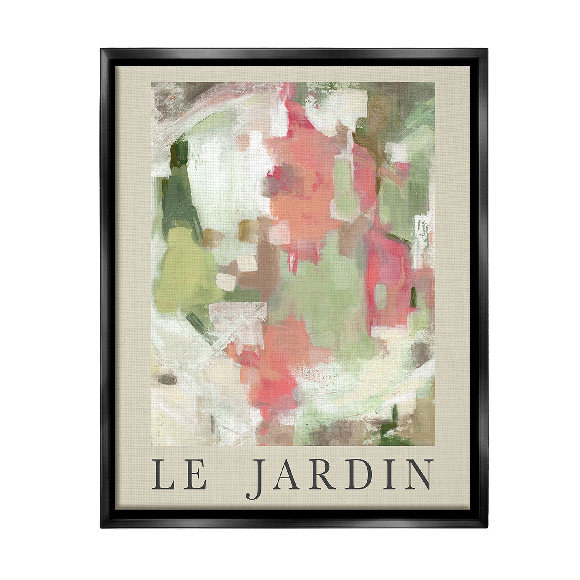 Stupell Industries Abstract Garden Painting Abstract Painting Black Floater Framed Canvas Art Print Wall Art, 25 x 31