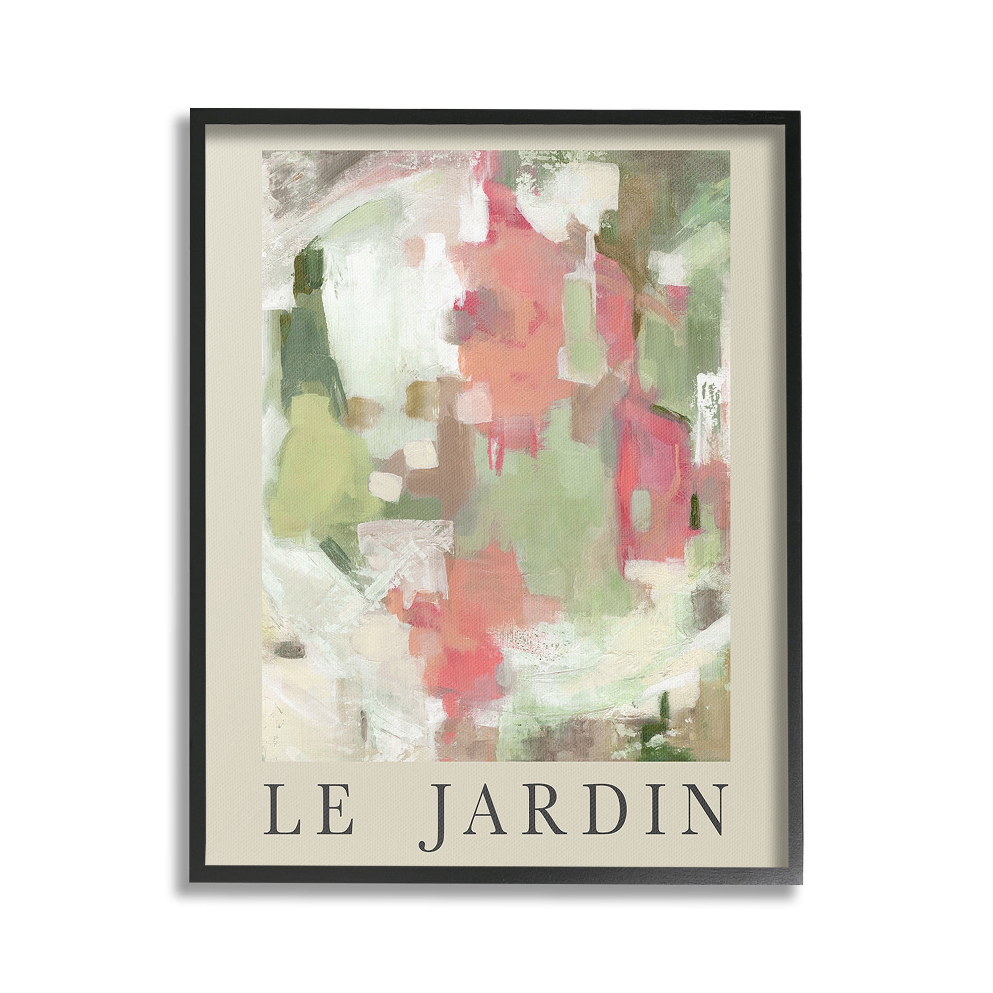 Stupell Industries Abstract Garden Painting Abstract Painting Black Framed Art Print Wall Art, 24 x 30