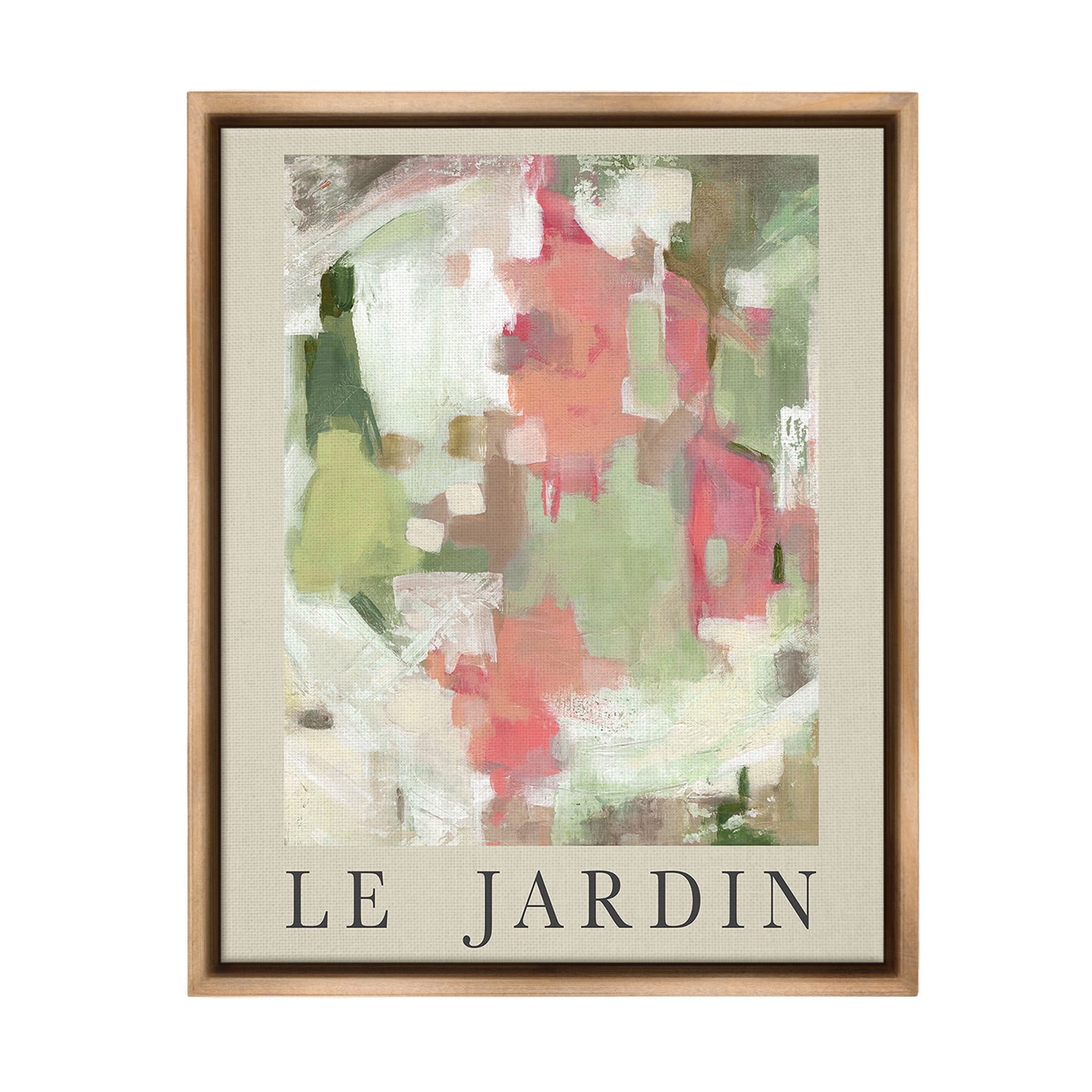 Stupell Industries Abstract Garden Painting Abstract Painting Brown Floater Framed Canvas Art Print Wall Art, 17 x 21