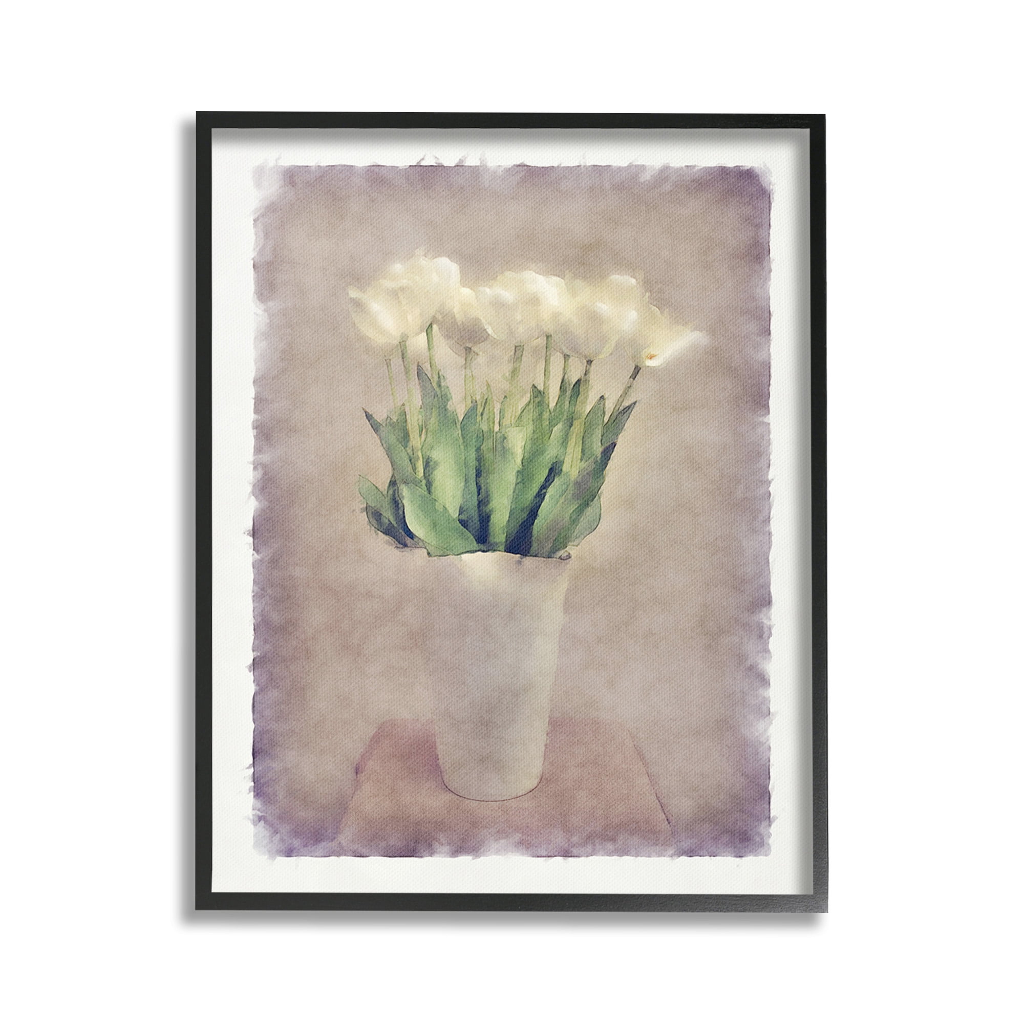 Stupell Industries Abstract Garden Tulips Botanical & Floral Painting Black Framed Art Print Wall Art, 16 x 20