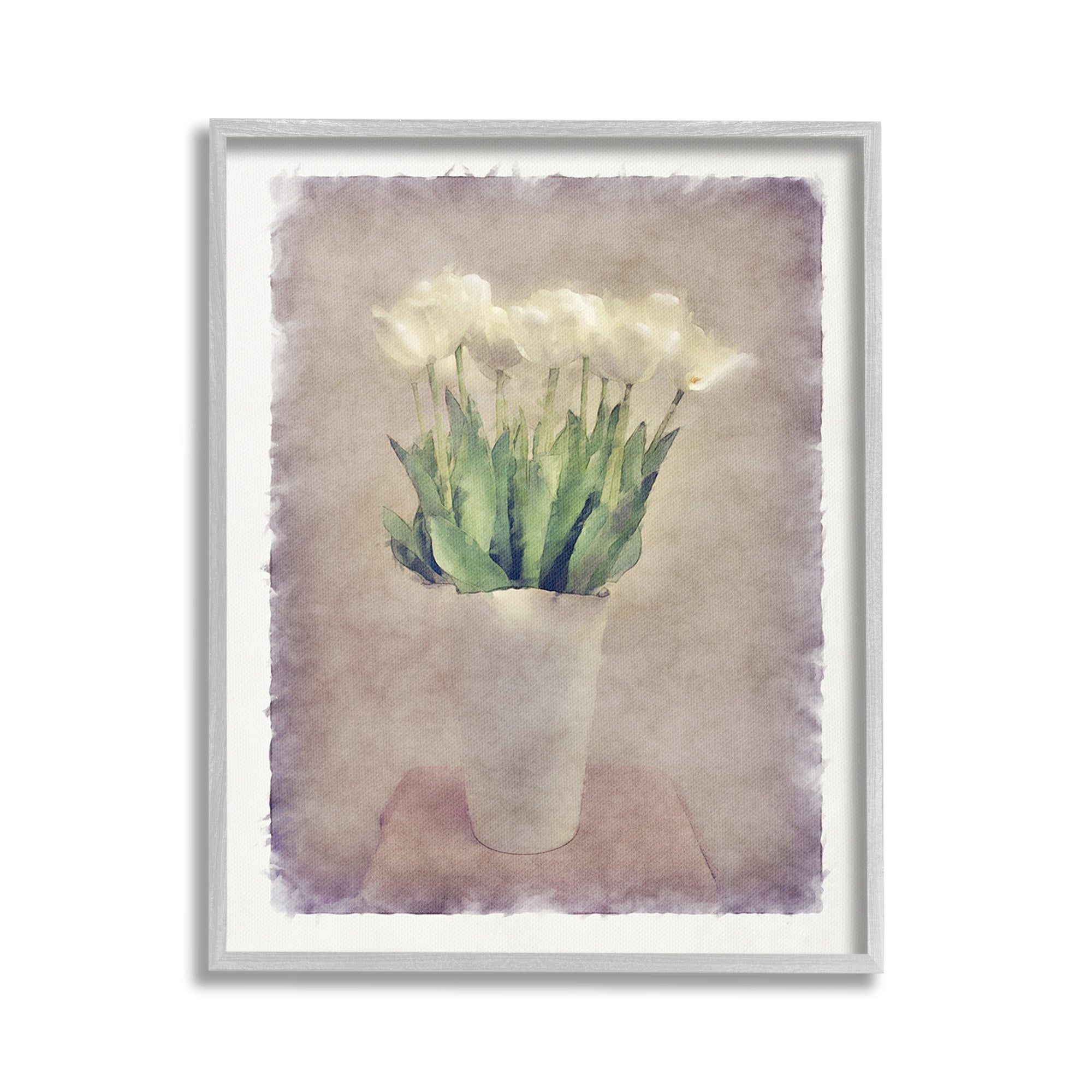 Stupell Industries Abstract Garden Tulips Botanical & Floral Painting Gray Framed Art Print Wall Art, 24 x 30