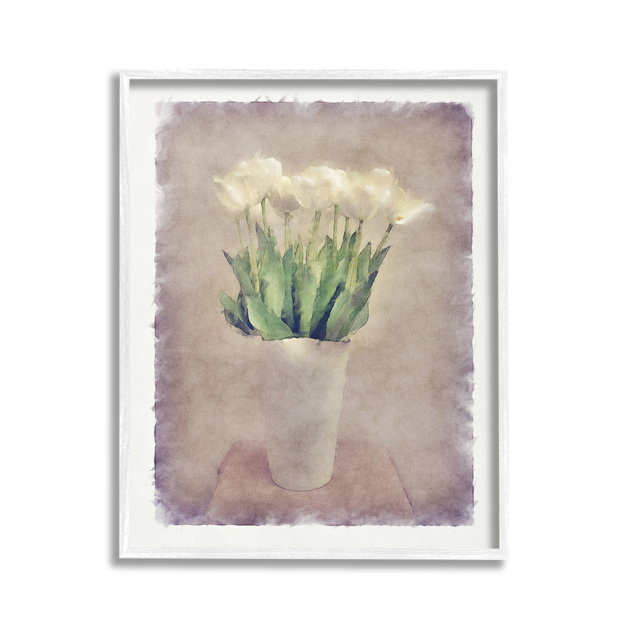 Stupell Industries Abstract Garden Tulips Botanical & Floral Painting White Framed Art Print Wall Art, 24 x 30