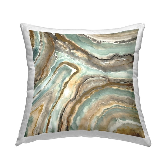 Stupell Industries Abstract Geode Mineral Pattern Square Decorative Printed Throw Pillow, 18 x 18