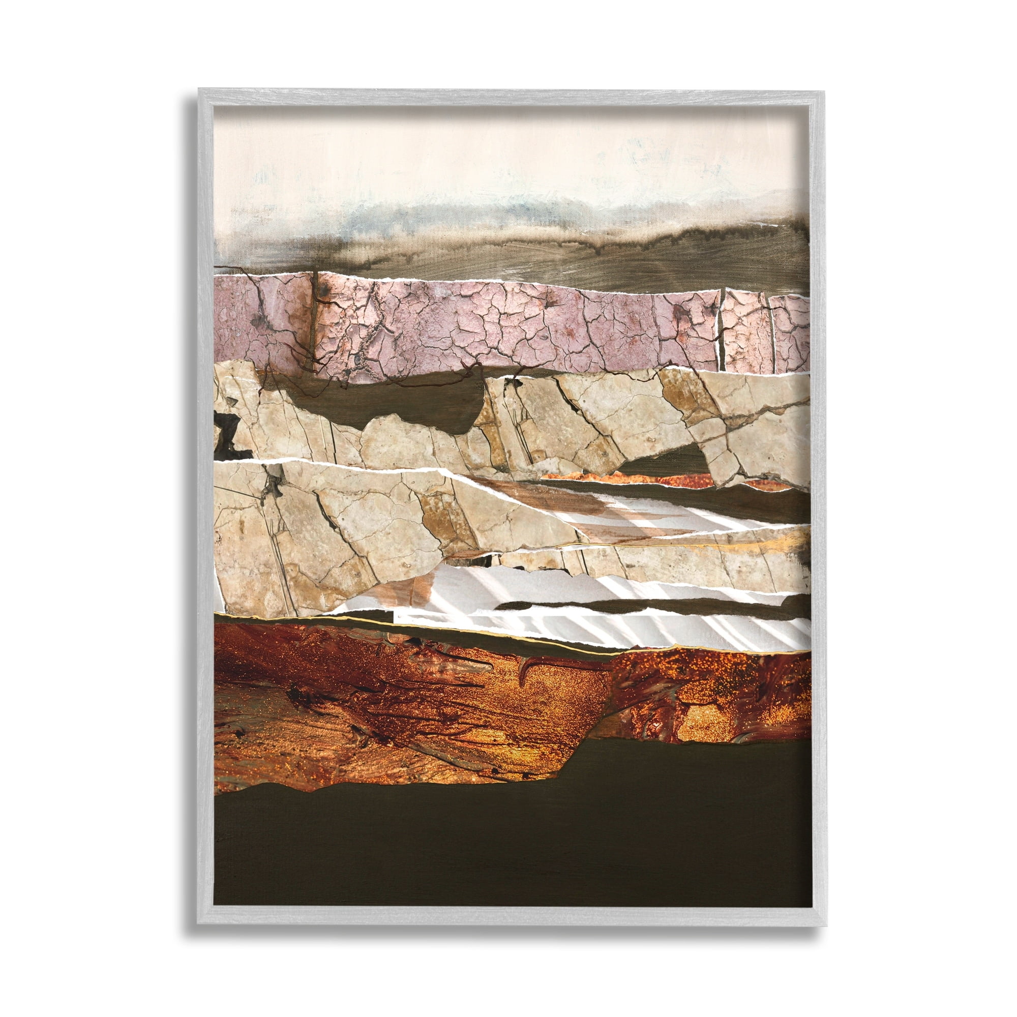 Stupell Industries Abstract Geode Rocks Layered Canyon Landscape Pattern, 16 x 20, Design by Design Fabrikken