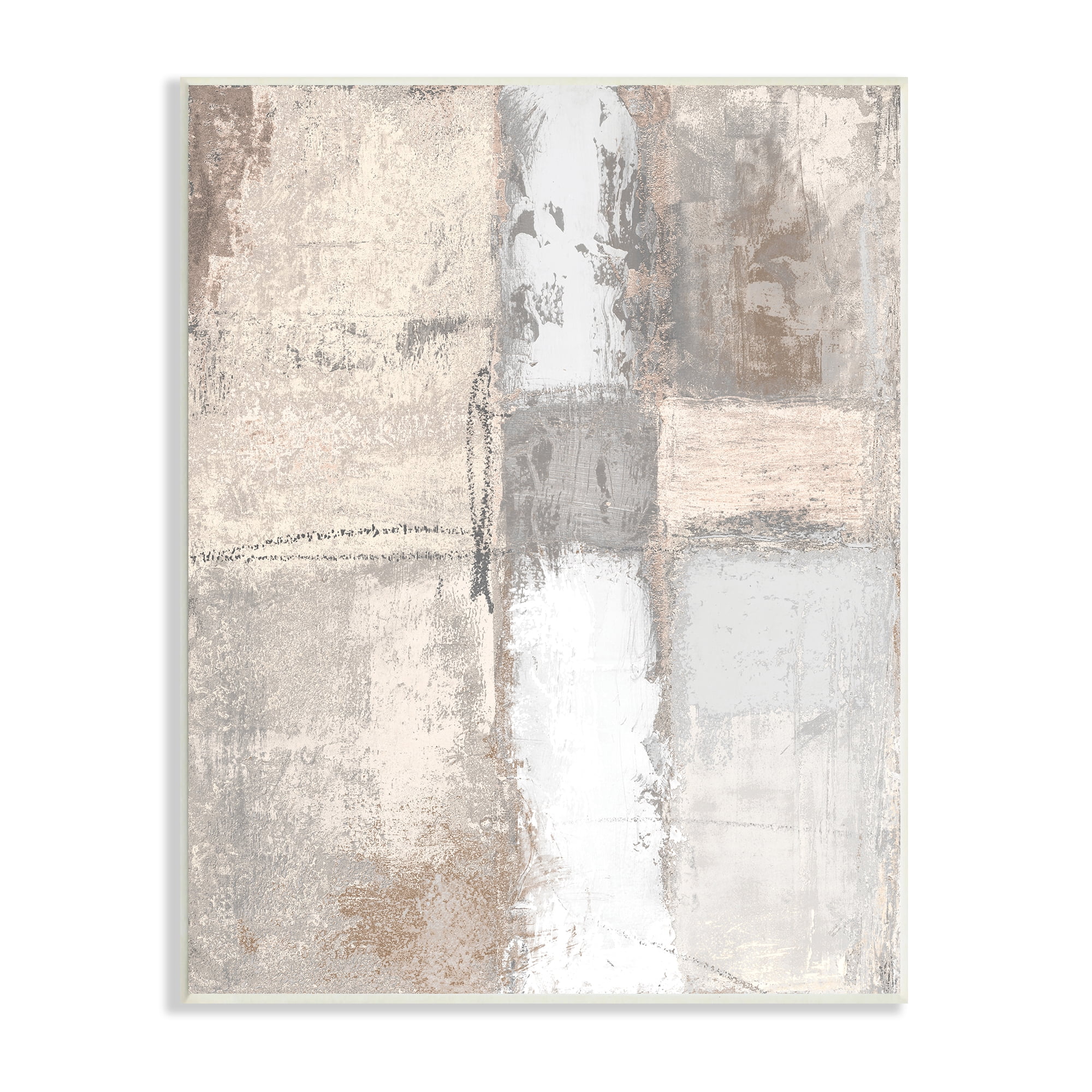 Stupell Industries Abstract Geometric Block Shapes Muddy Beige Tones, 10 x 15, Designed by Michael Marcon