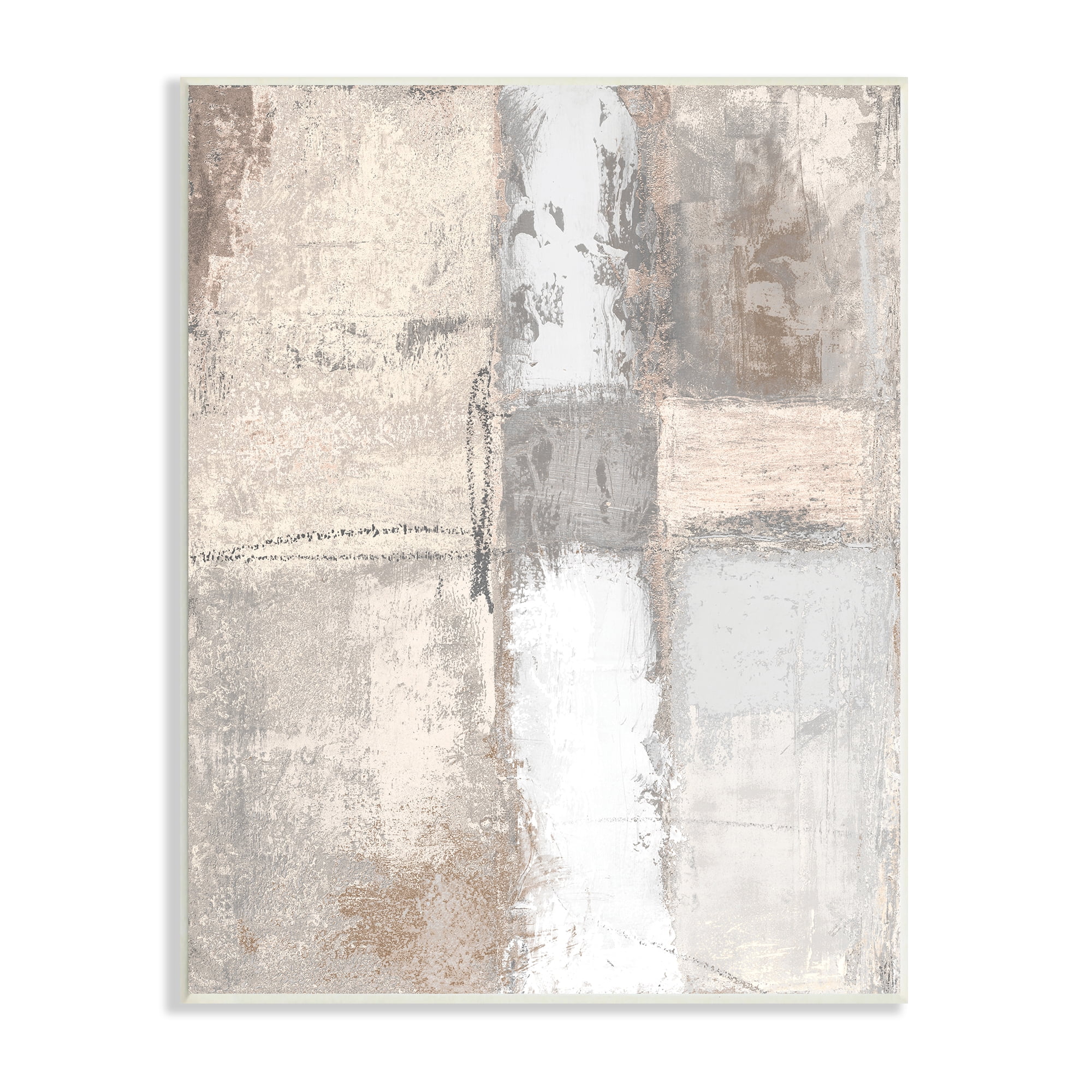 Stupell Industries Abstract Geometric Block Shapes Muddy Beige Tones, 13 x 19, Designed by Michael Marcon