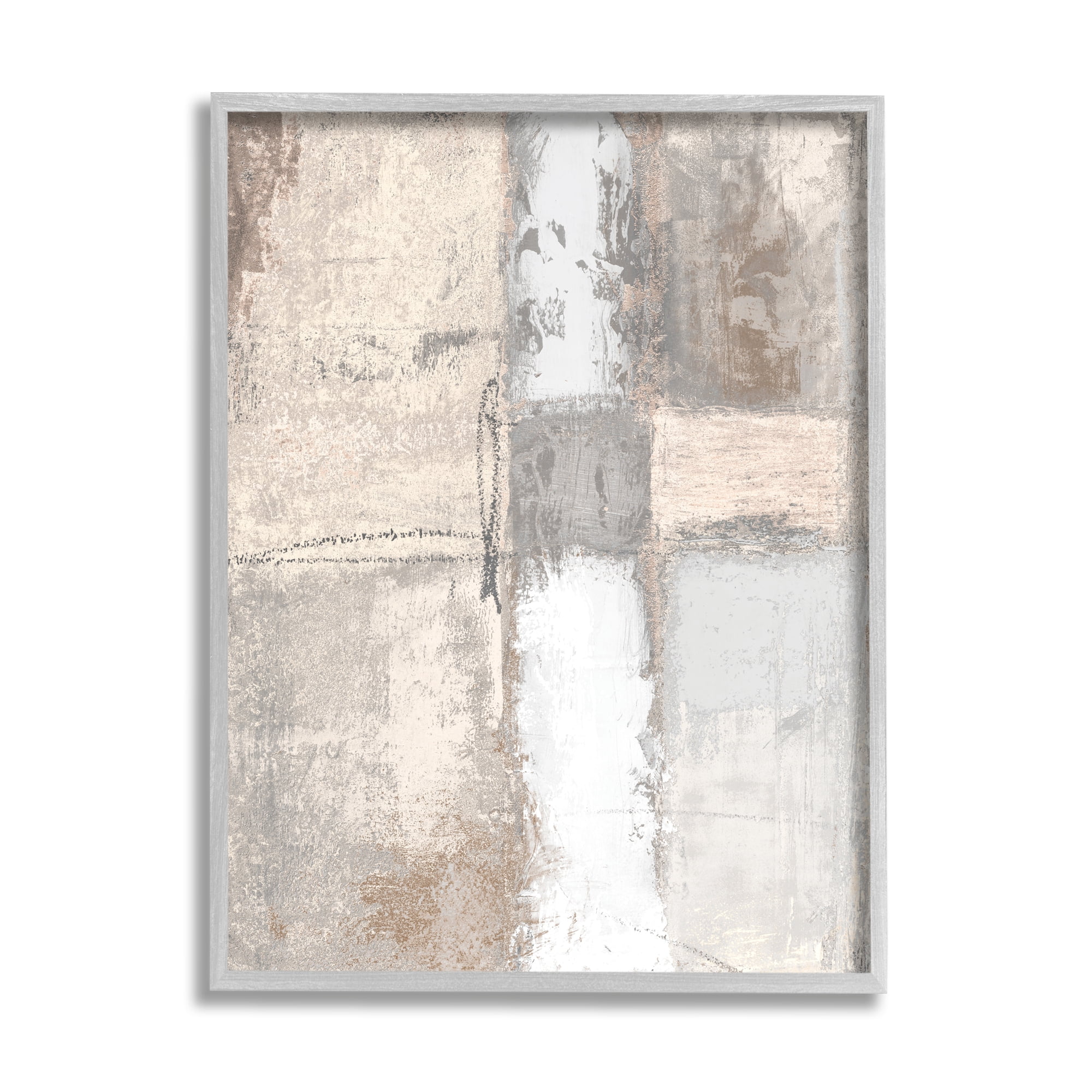 Stupell Industries Abstract Geometric Block Shapes Muddy Beige Tones, 16 x 20, Designed by Michael Marcon