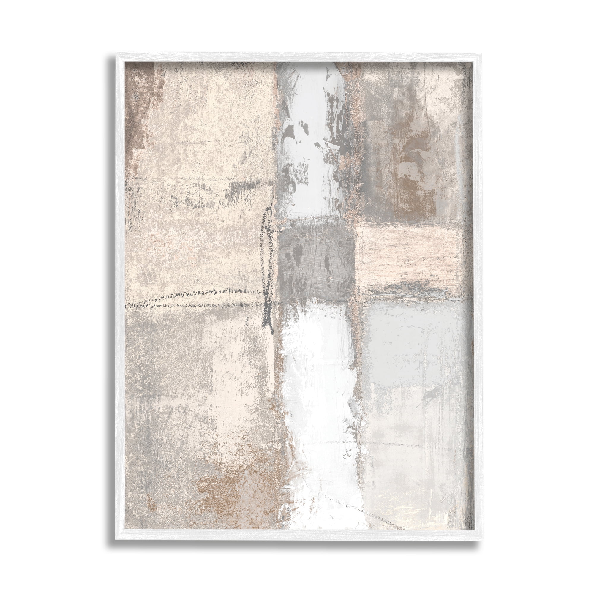 Stupell Industries Abstract Geometric Block Shapes Muddy Beige Tones, 16 x 20, Designed by Michael Marcon