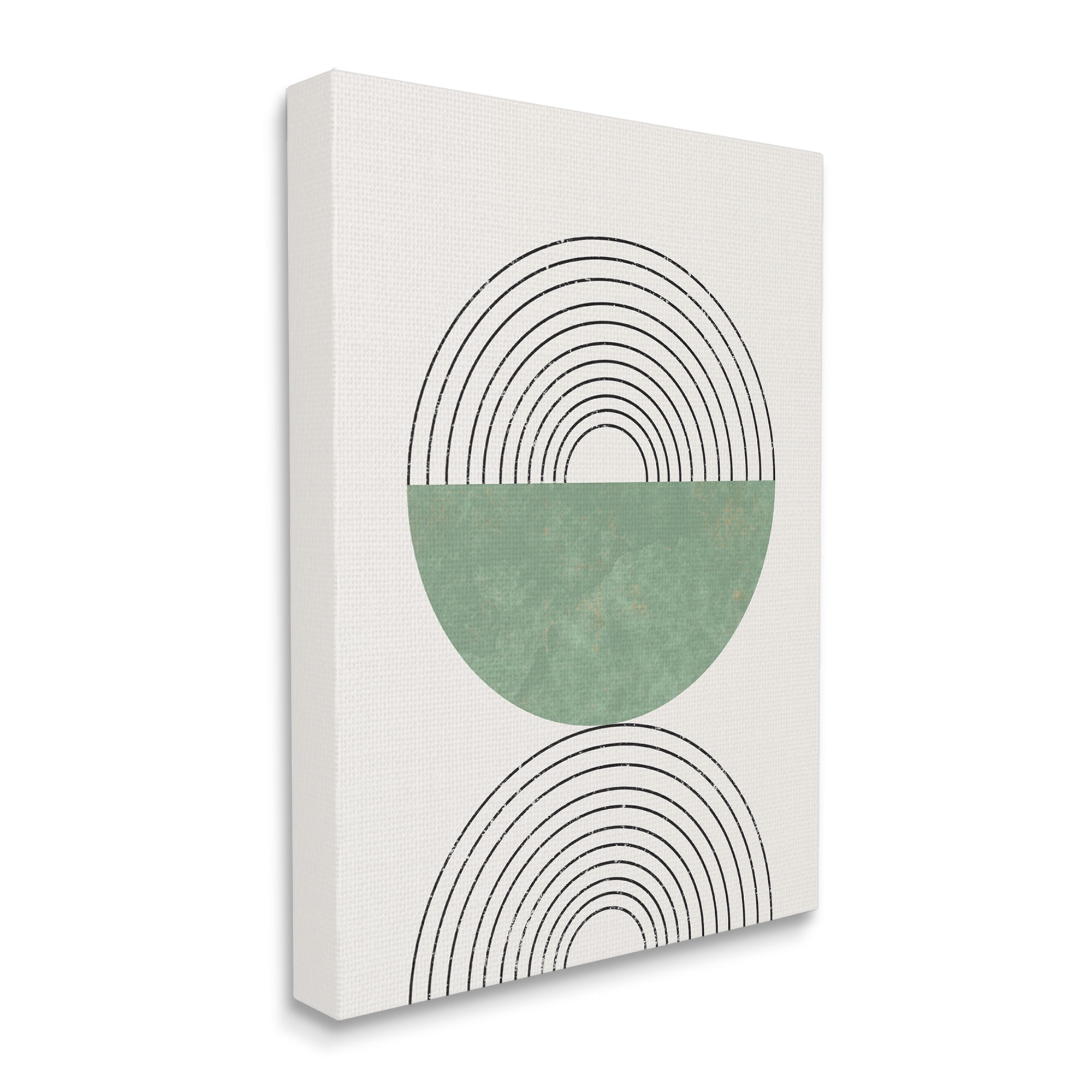 Stupell Industries Abstract Geometric Circular Study Curved Art Deco Abstract Painting Gallery Wrapped Canvas Art Print Wall Art, 36 x 48