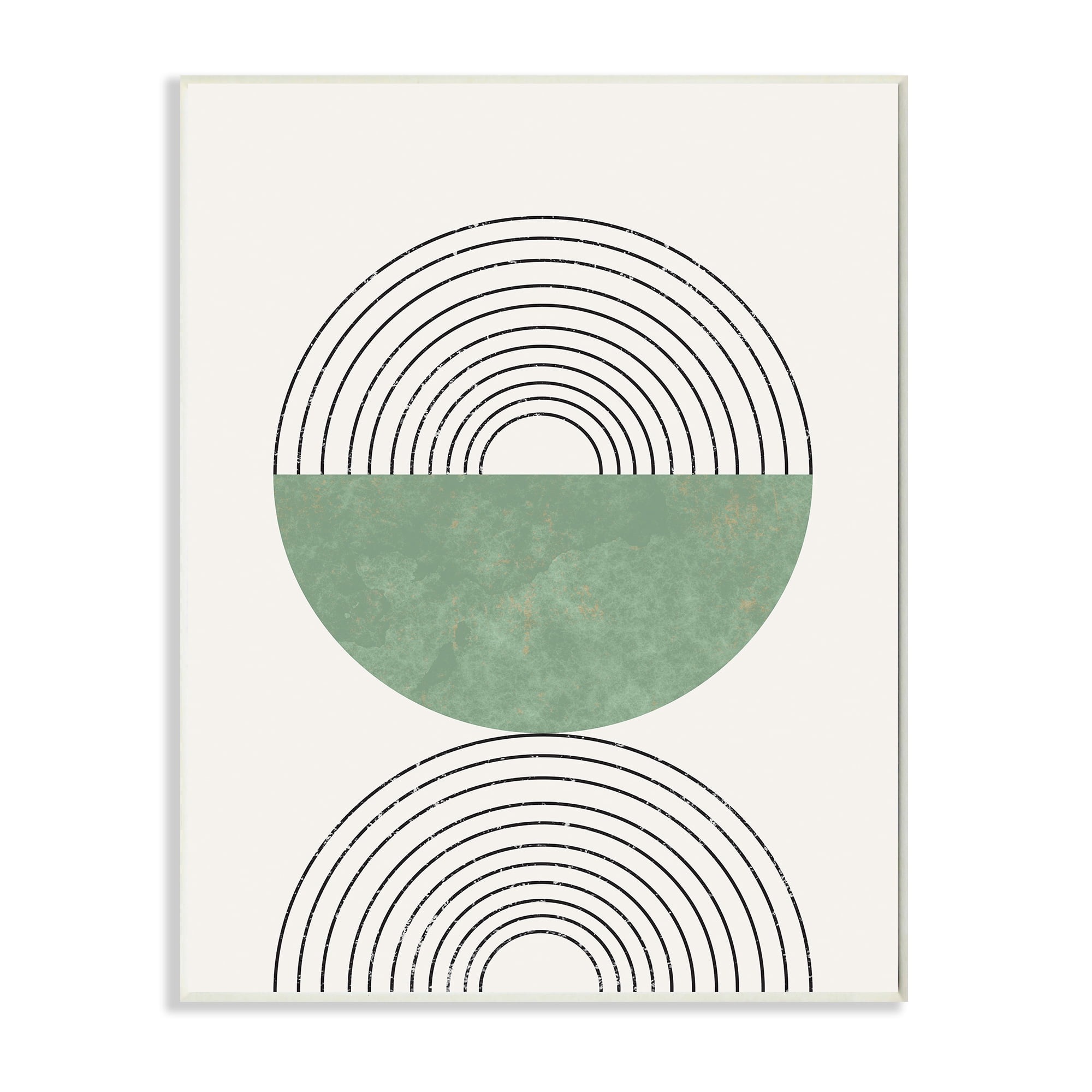 Green and Black Art Deco Geometric Wood Wall Art, 13 x 19