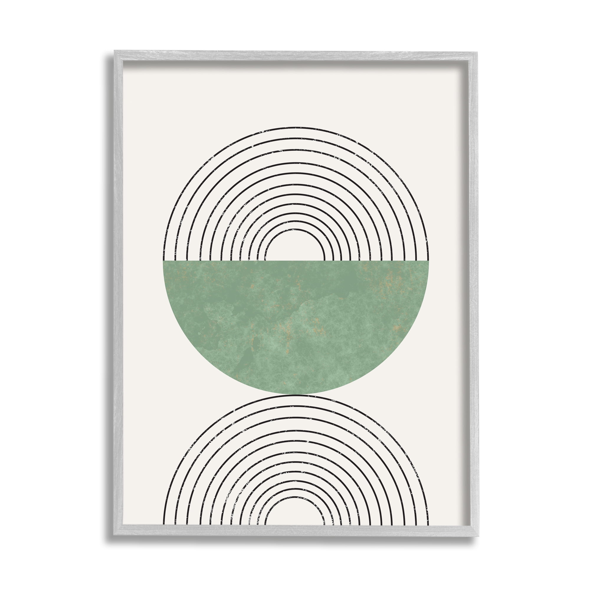Stupell Industries Abstract Geometric Circular Study Curved Art Deco Graphic Art Framed Art Print Wall Art, 24x30, By Daphne Polselli