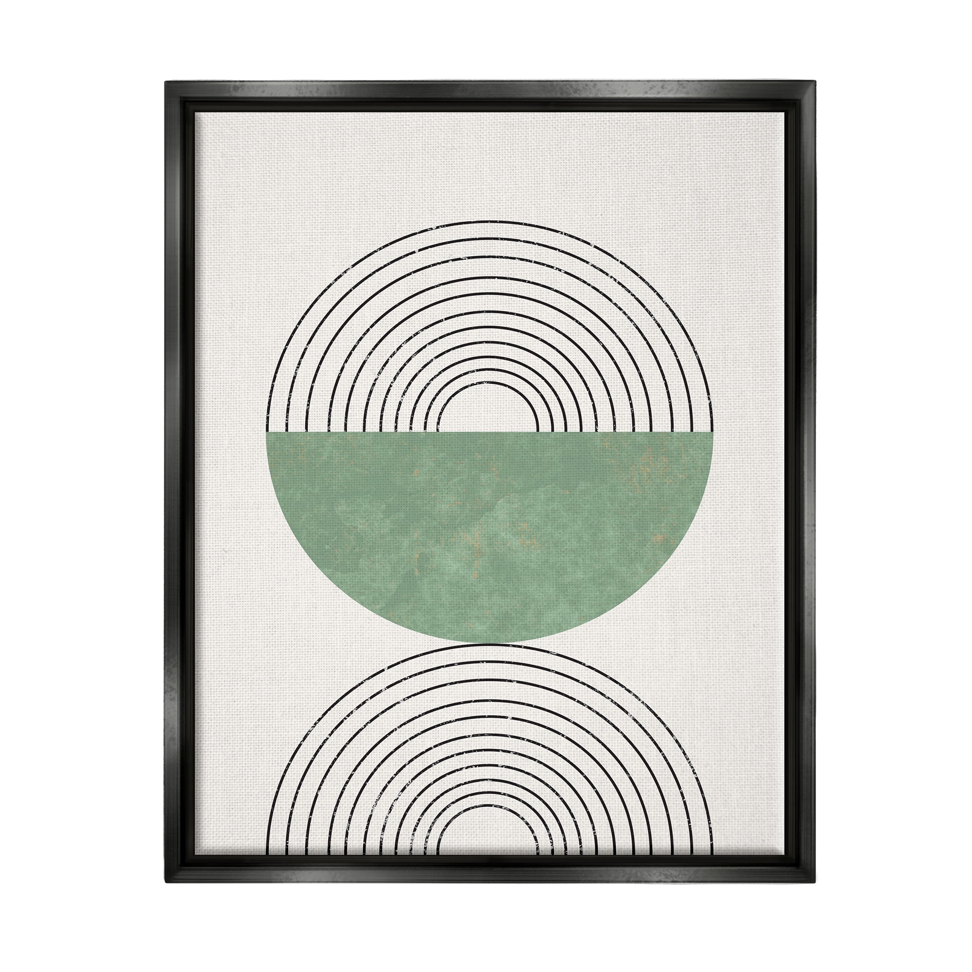 Abstract Geometric Green and Black Canvas Wall Art, 18x22