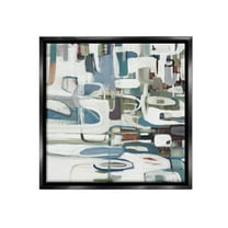 Stupell Industries Abstract Geometric Forms Abstract Painting Black Floater Framed Canvas Art Print Wall Art, 18 x 18