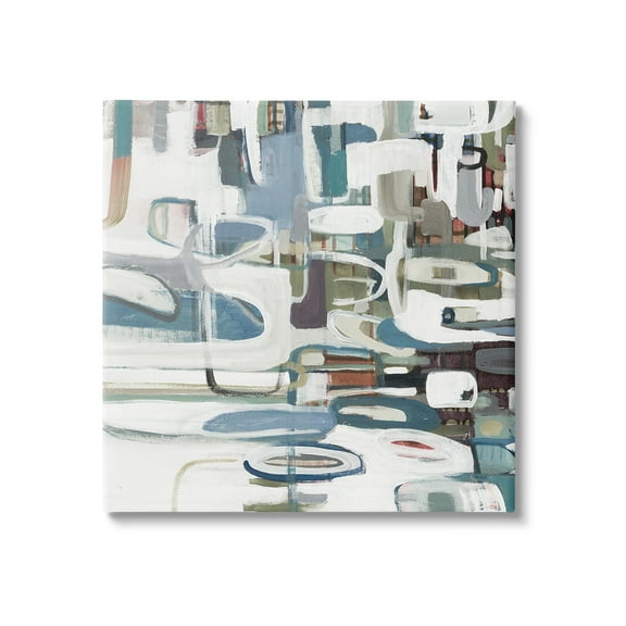 Stupell Industries Abstract Geometric Forms Abstract Painting Gallery Wrapped Canvas Art Print Wall Art, 17 x 17