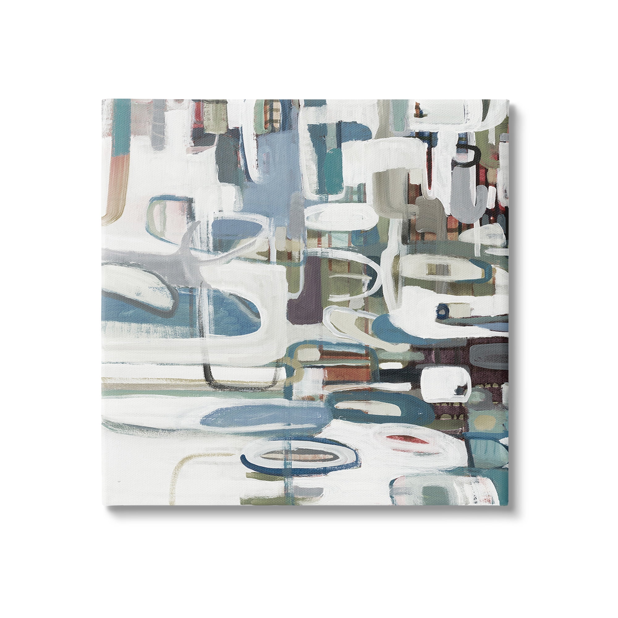 Stupell Industries Abstract Geometric Forms Abstract Painting Gallery Wrapped Canvas Art Print Wall Art, 24 x 24