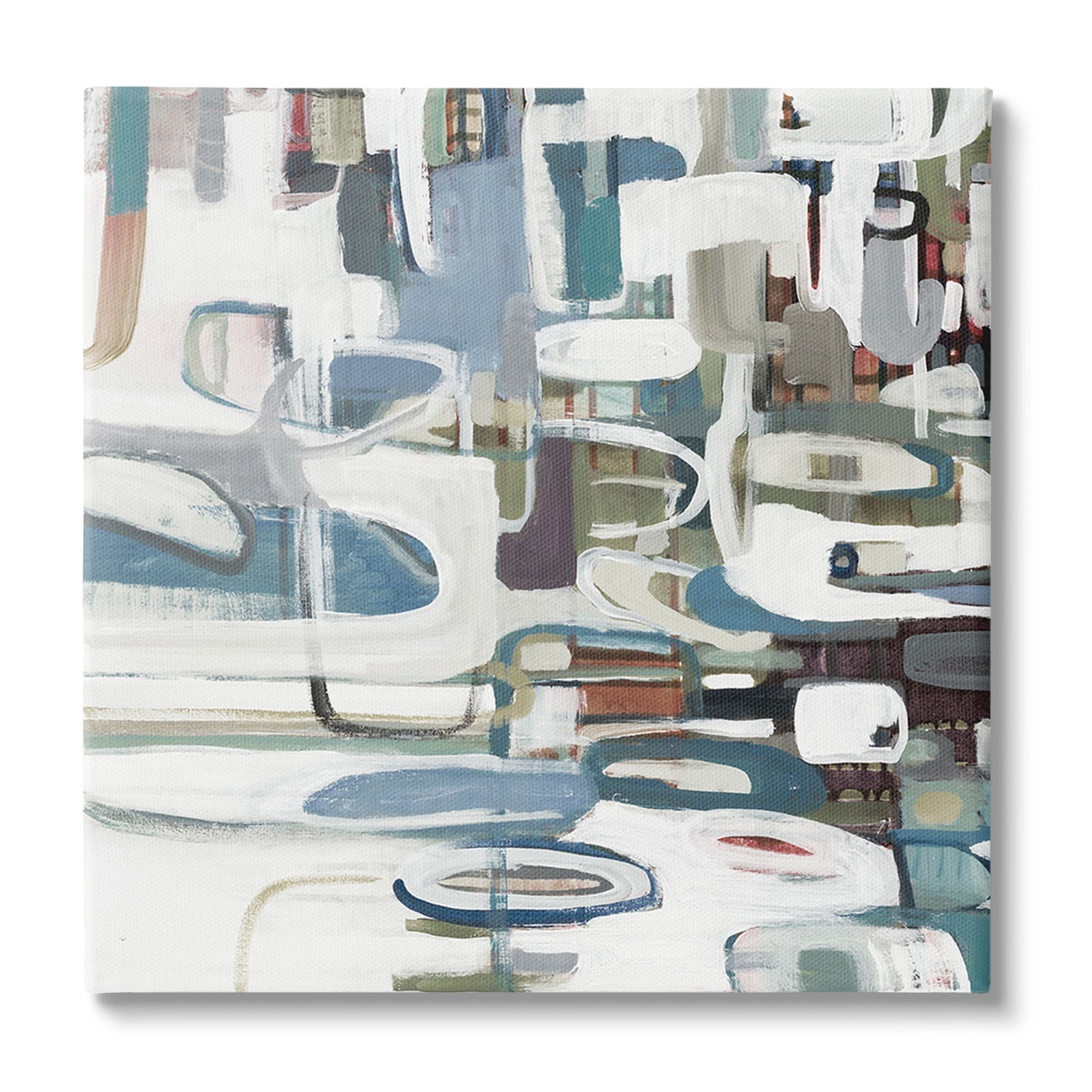 Stupell Industries Abstract Geometric Forms Abstract Painting Gallery Wrapped Canvas Art Print Wall Art, 36 x 36