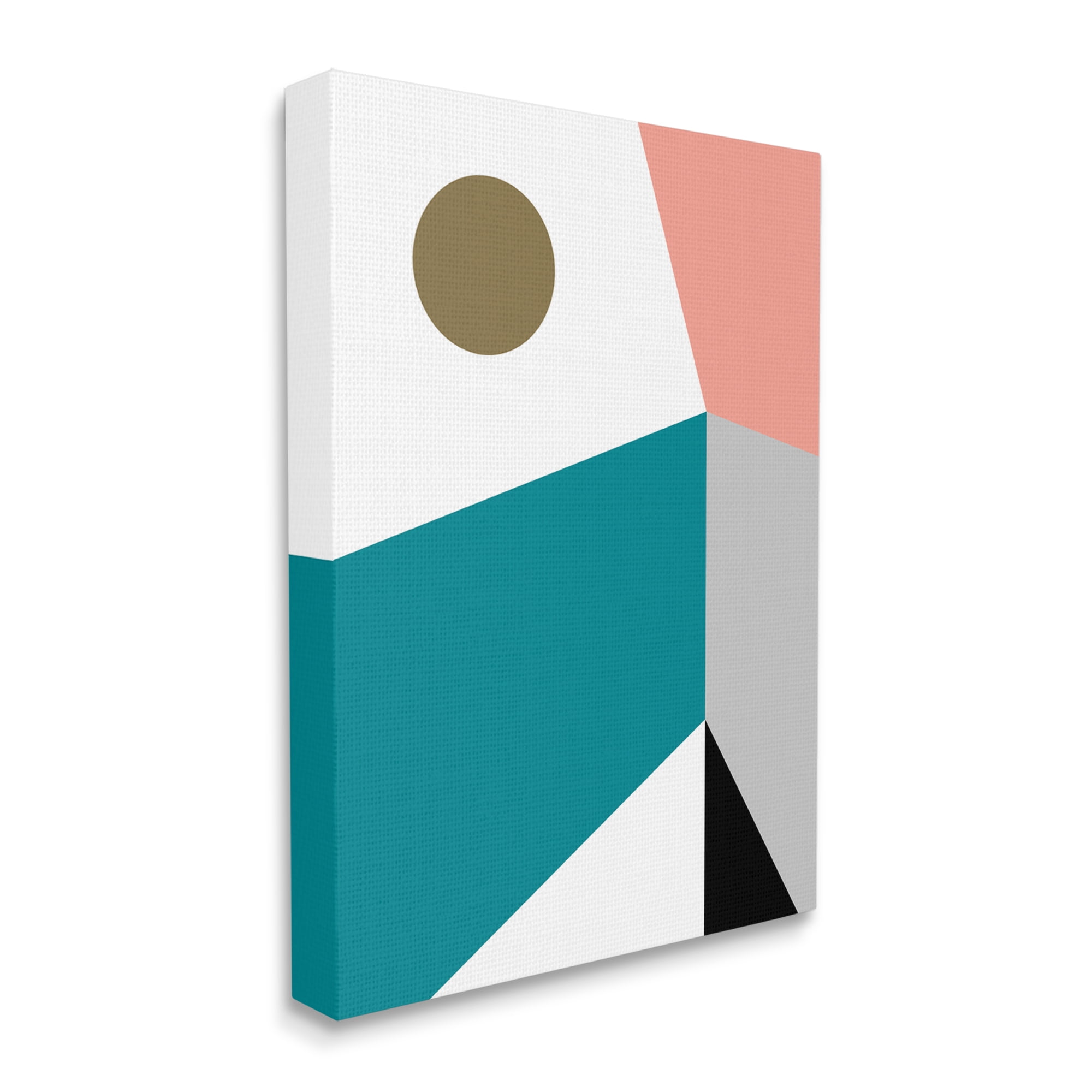 Stupell Industries Abstract Geometric Landscape Arrangement Elementary Shapes Abstract Painting Gallery Wrapped Canvas Print Wall Art, 16 x 20