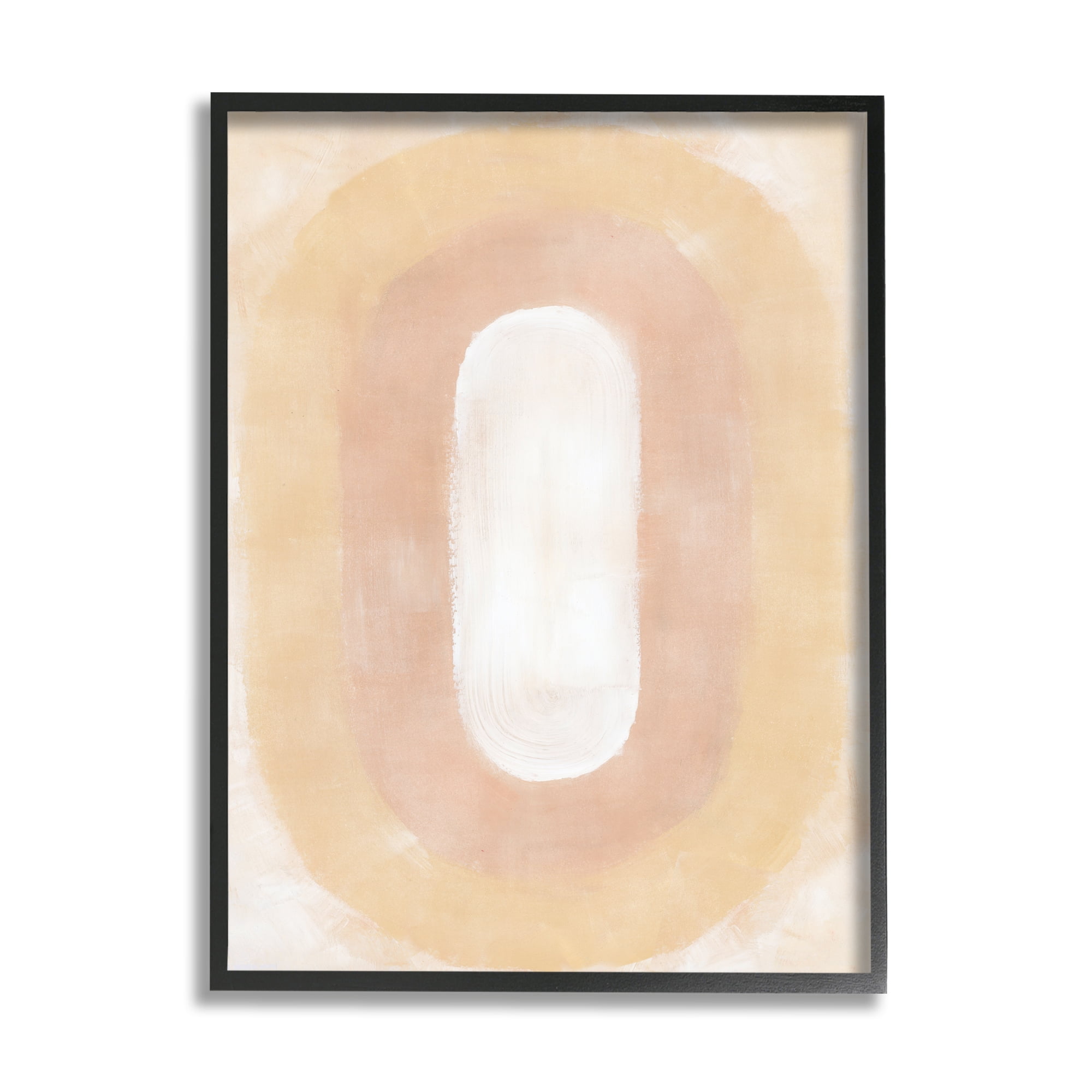 Stupell Industries Abstract Geometric Oval Abstract Painting Black Framed Art Print Wall Art, 24 x 30