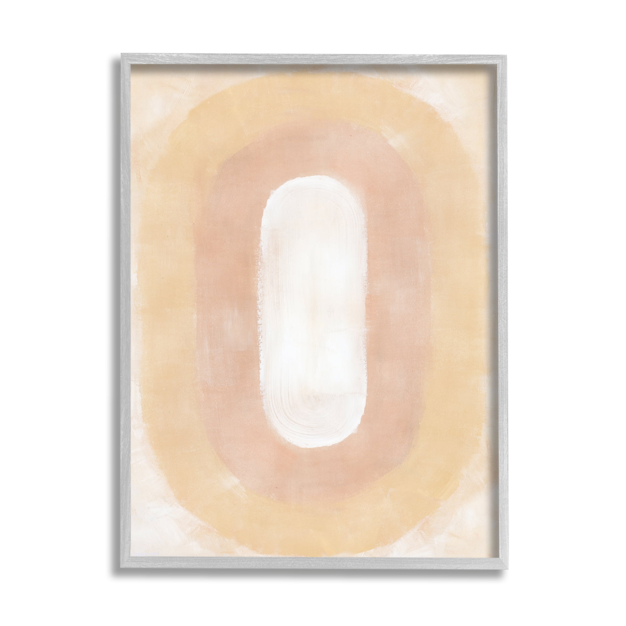 Stupell Industries Abstract Geometric Oval Abstract Painting Gray Framed Art Print Wall Art, 11 x 14