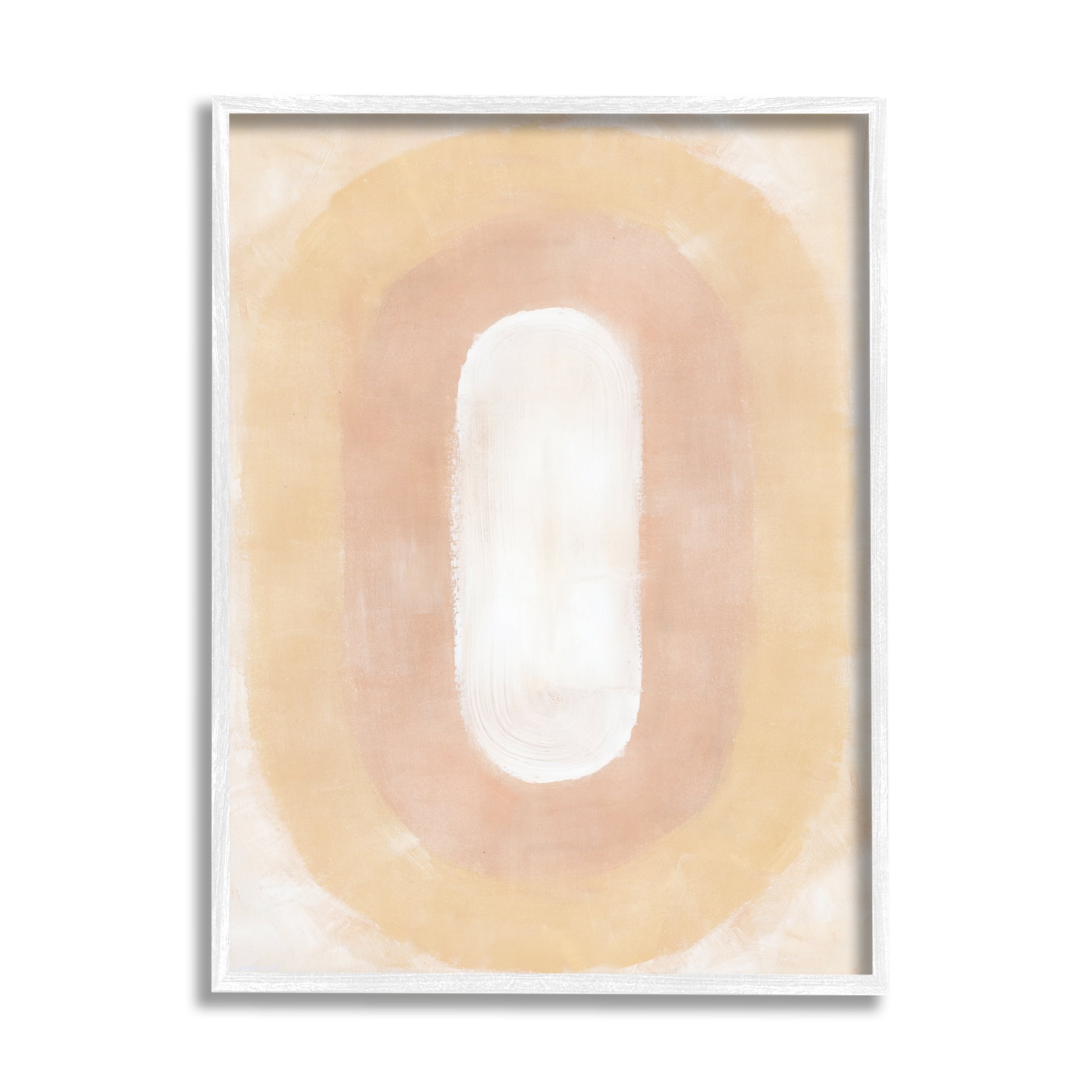 Stupell Industries Abstract Geometric Oval Abstract Painting White Framed Art Print Wall Art, 11 x 14