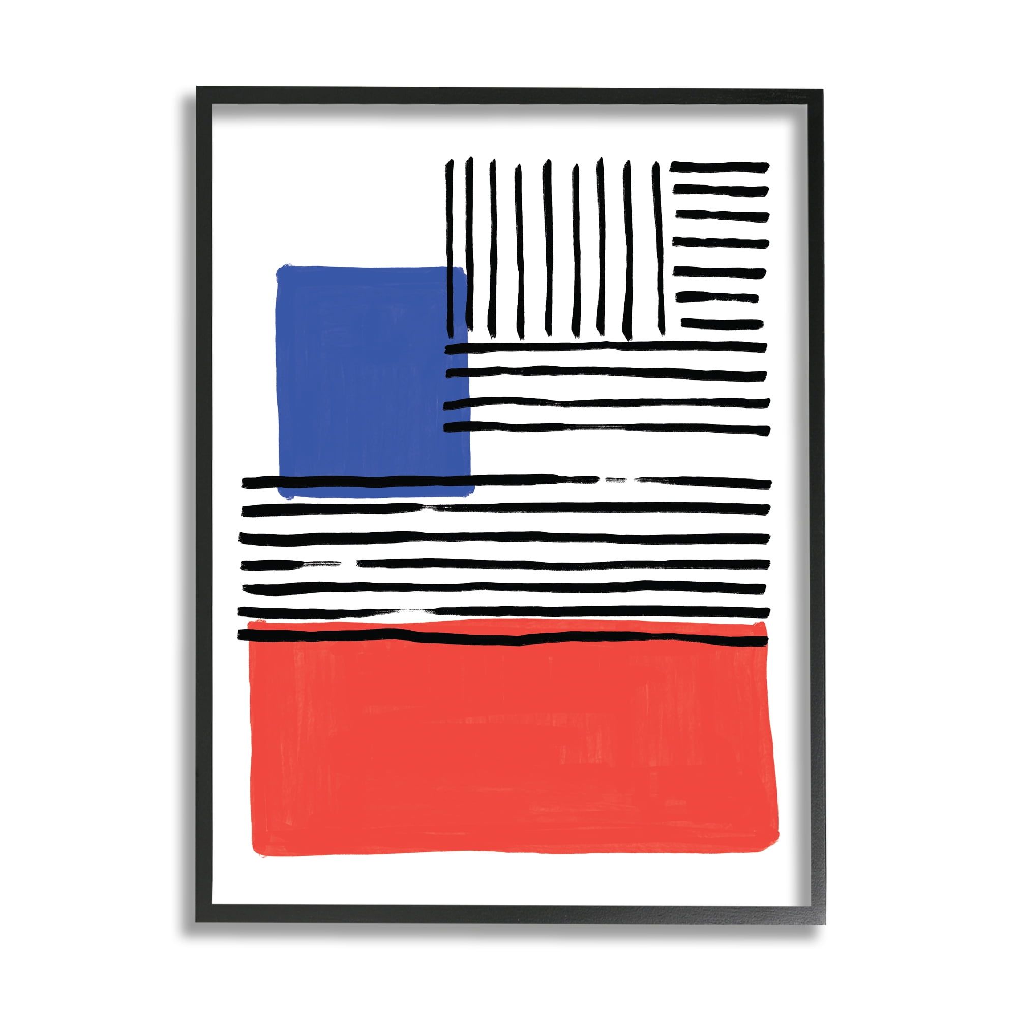 Stupell Industries Abstract Geometric Red Blue Blocks Bold Lines, 24 x 30, Designed by Alison Tauber