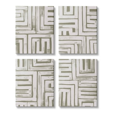 Stupell Industries Abstract Geometric Shapes Arrangement Graphic Art Gallery Wrapped Canvas Print Wall Art, Set of 4, Design by June Erica Vess