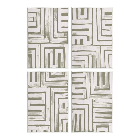 Stupell Industries Abstract Geometric Shapes Arrangement Graphic Art Unframed Art Print Wall Art, Set of 4, Design by June Erica Vess