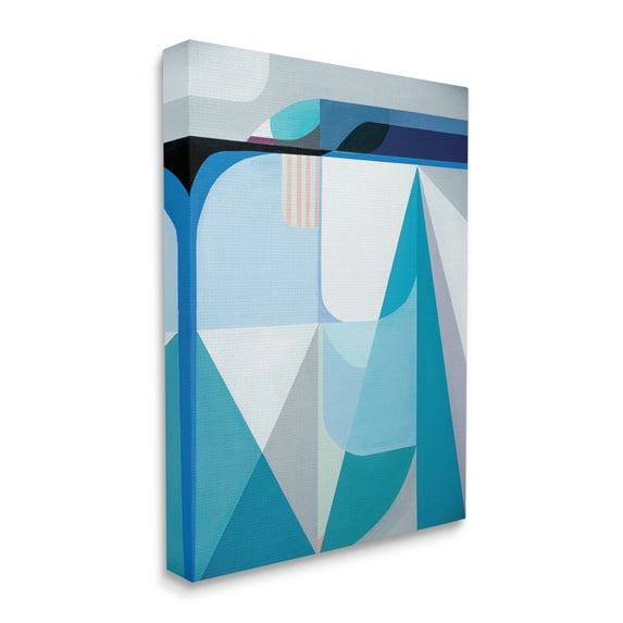 Stupell Industries Abstract Geometric Shapes Pop Blue White,30 x 40,Designed by Marion Griese