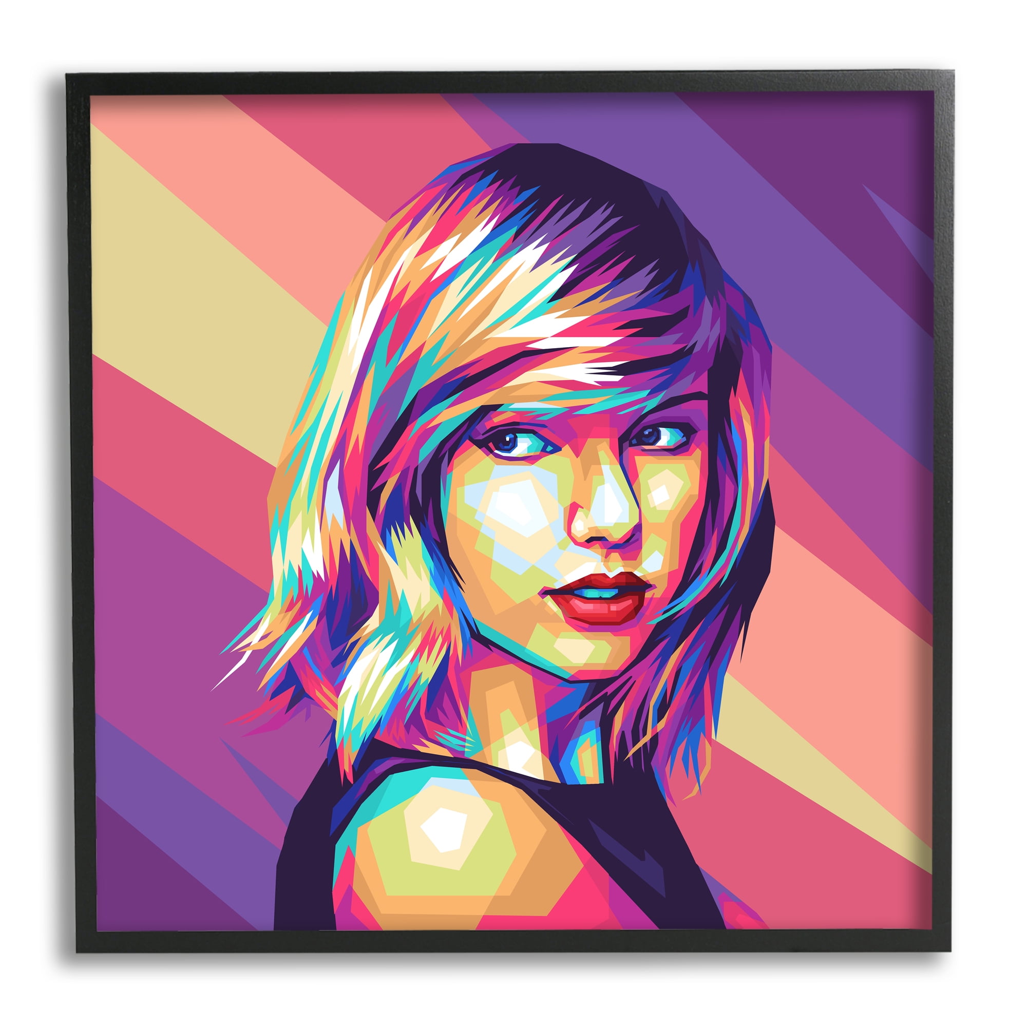 Stupell Industries Abstract Geometric Taylor Abstract Painting Black Framed Art Print Wall Art, 12 x 12