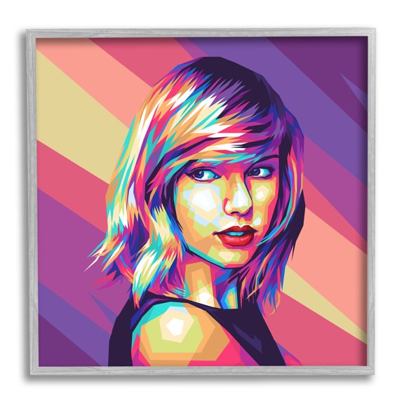 Stupell Industries Abstract Geometric Taylor Abstract Painting Gray Framed Art Print Wall Art, 24 x 24