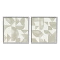 thumbnail image 1 of Stupell Industries Abstract Geometric Triangle Shapes Painterly Beige Strokes Painting Gray Framed Art Print Wall Art, Set of 2, Design by Grace Popp, 1 of 5