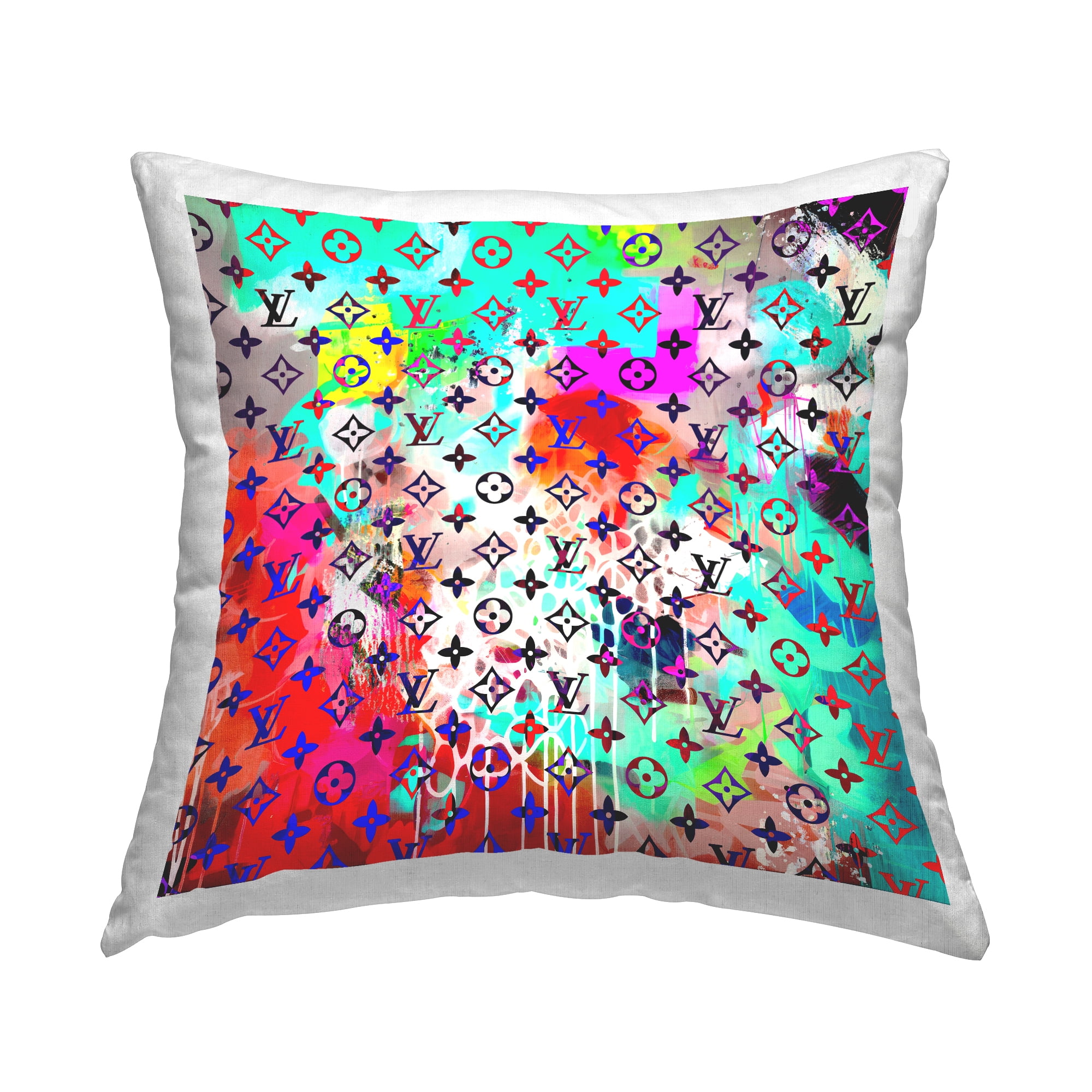 Stupell Industries Abstract Glam Brand Pattern Square Decorative Printed Throw Pillow, 18 x 18