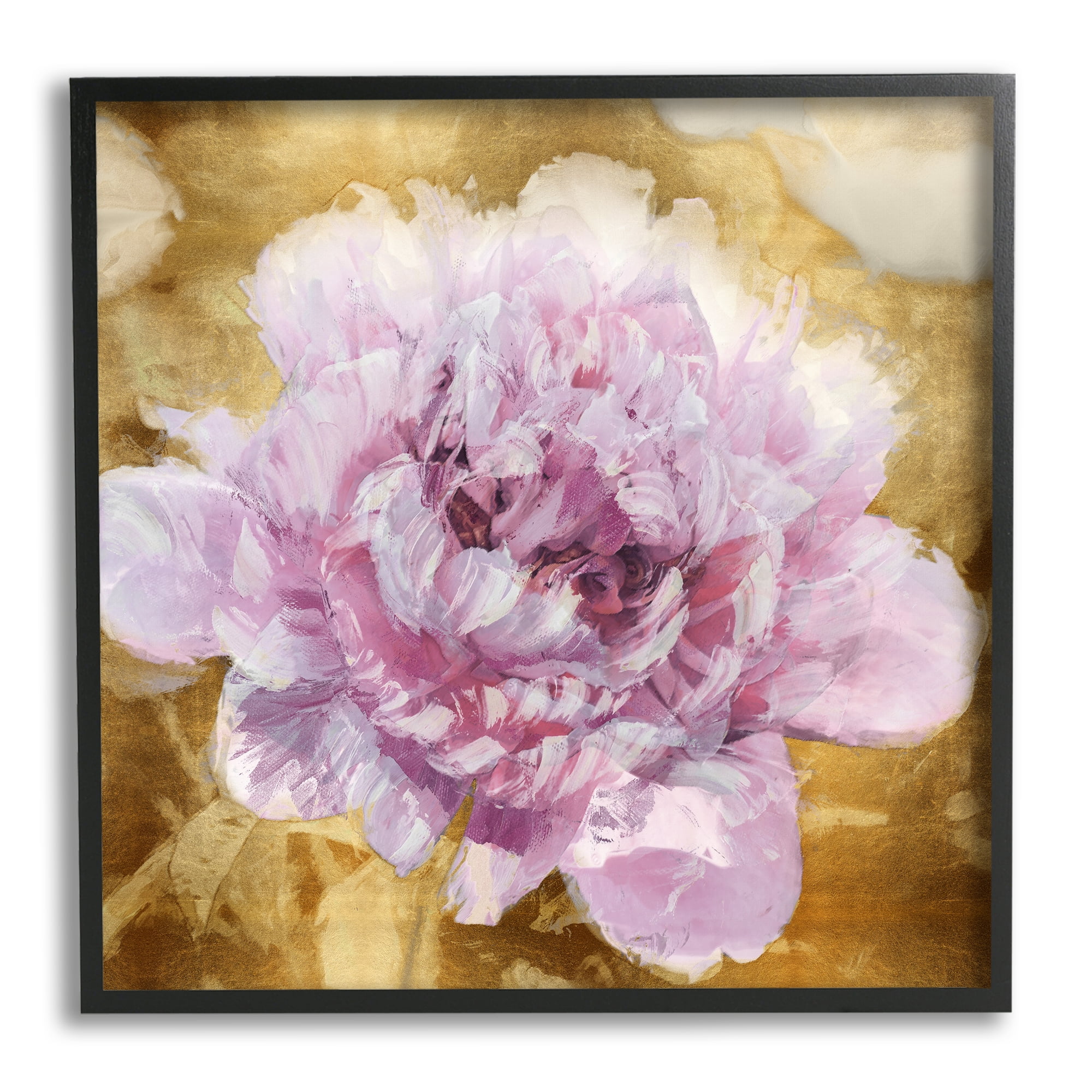 Stupell Industries Abstract Glam Flower Botanical & Floral Painting Black Framed Art Print Wall Art, 17 x 17