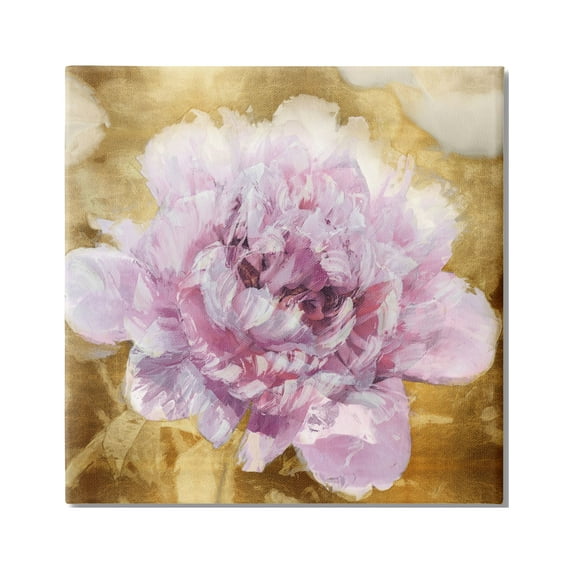 Stupell Industries Abstract Glam Flower Botanical & Floral Painting Gallery Wrapped Canvas Art Print Wall Art, 17 x 17