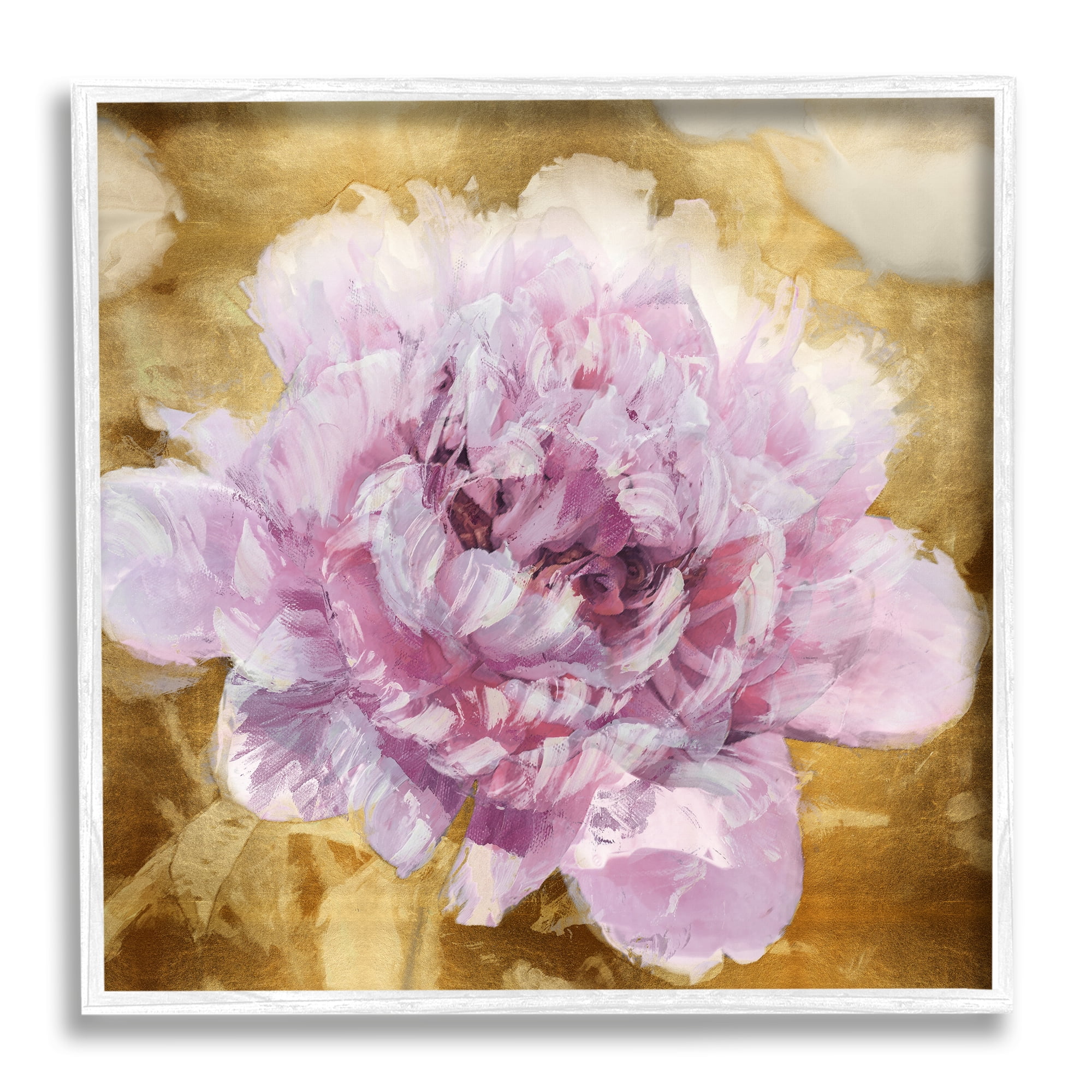 Stupell Industries Abstract Glam Flower Botanical & Floral Painting White Framed Art Print Wall Art, 24 x 24