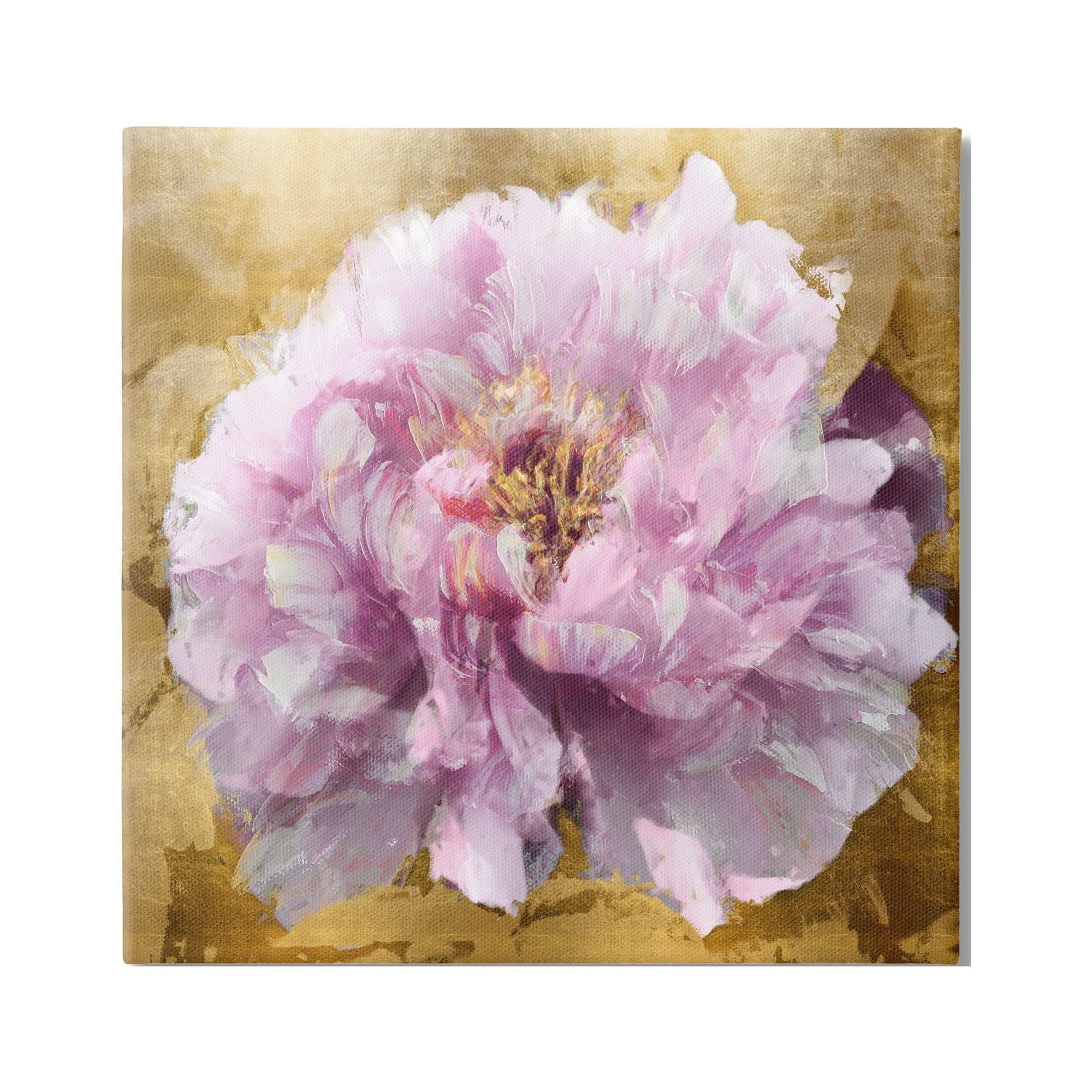 Stupell Industries Abstract Glam Peony Botanical & Floral Painting Gallery Wrapped Canvas Art Print Wall Art, 17 x 17