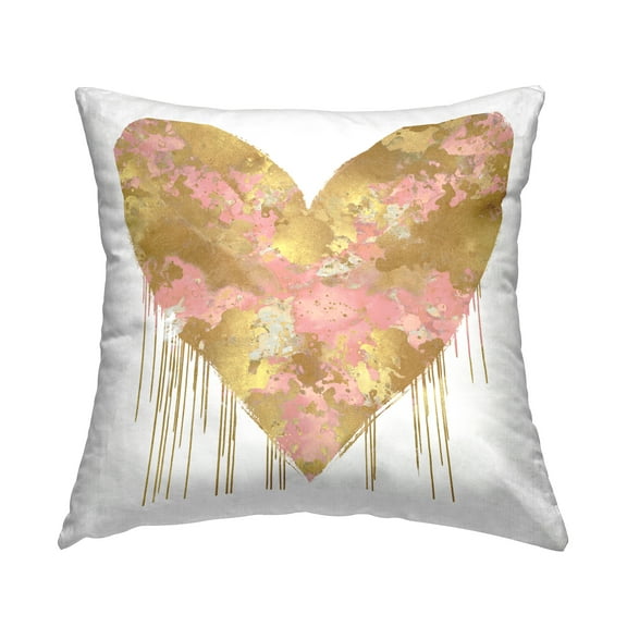 Stupell Industries Abstract Glam Pink Heart Printed Throw Pillow Design by Lindsay Rodgers