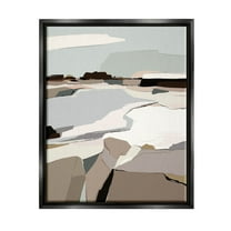 Stupell Industries Abstract Glattalp Reservoir Landscape Graphic Art Jet Black Floating Framed Canvas Print Wall Art, Design by Nikita Jariwala