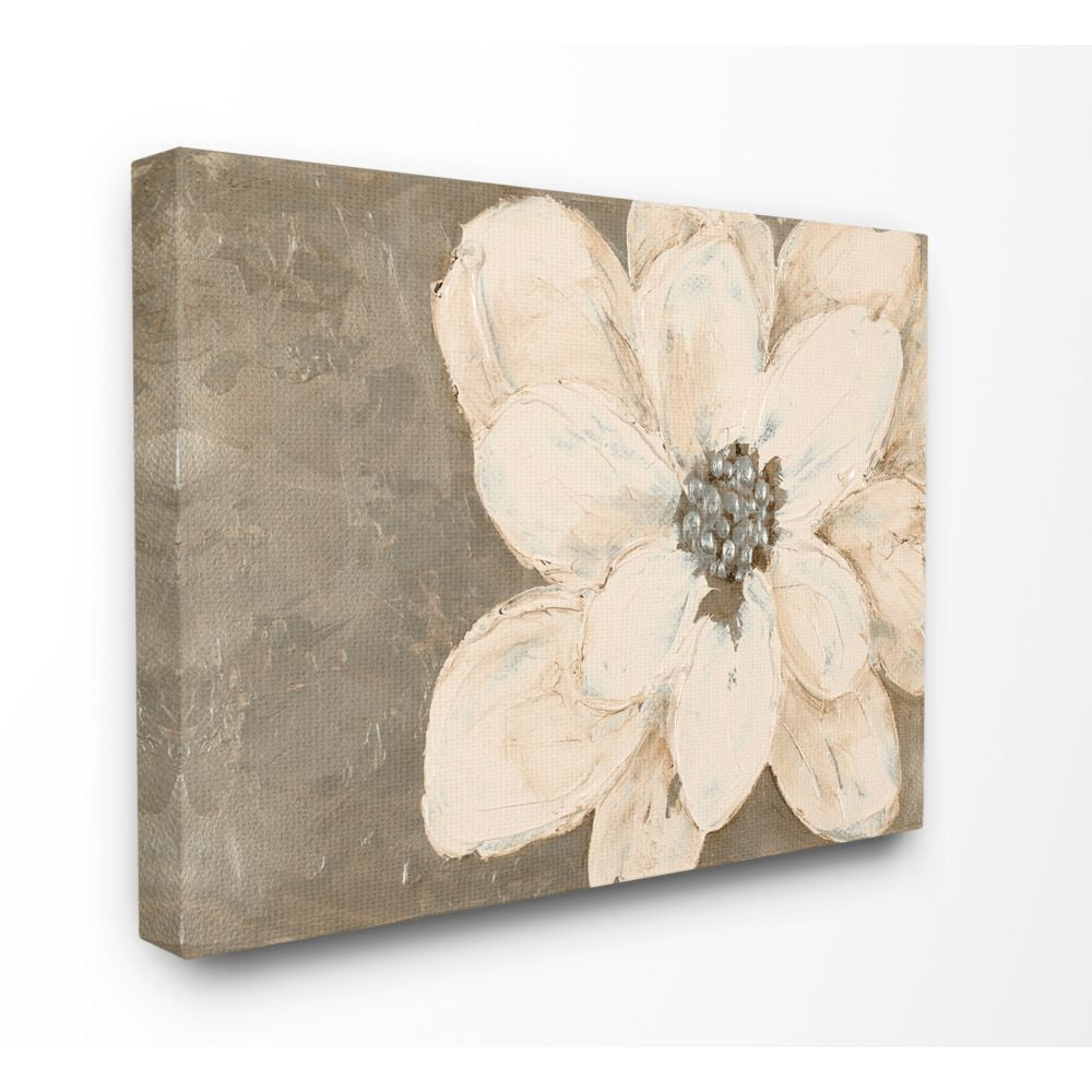 Stupell Industries Abstract Gold Silver Flower Collage Painting Canvas Wall Art by Lanie Loreth