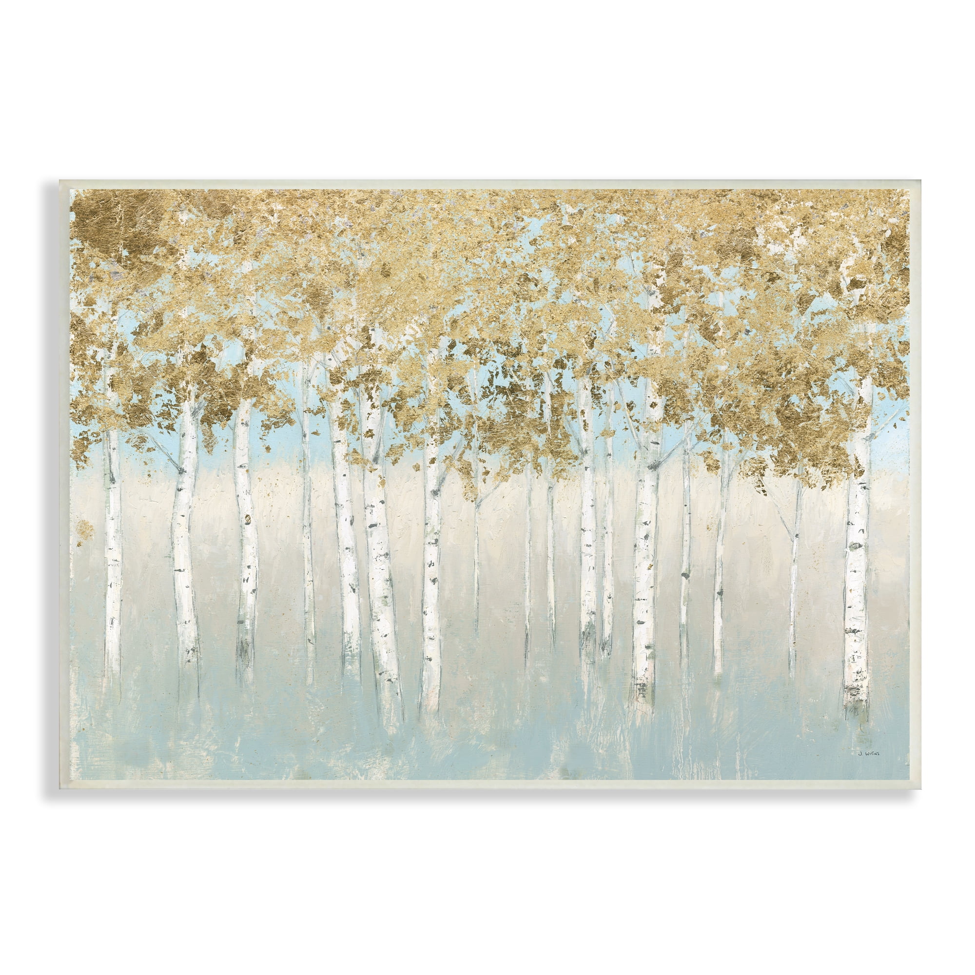 Stupell Industries Abstract Gold Tree Landscape Painting, 13 x 19,Design by James Wiens