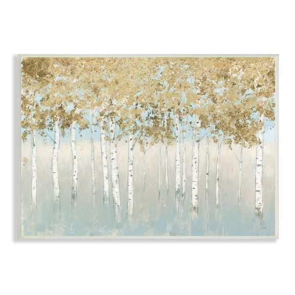 Stupell Industries Abstract Gold Tree Landscape Painting, 13 x 19,Design by James Wiens