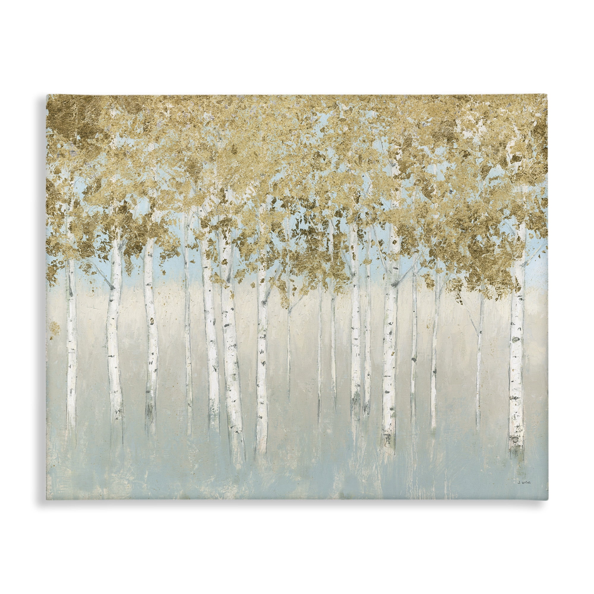 Abstract Gold Tree Landscape Canvas Art, 20 x 16, Design By Artist James Wiens