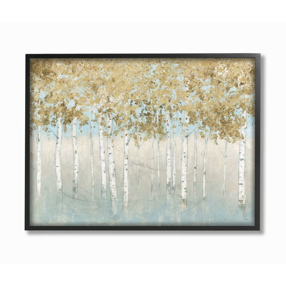 Stupell Industries Abstract Gold Tree Landscape Painting Framed Giclee Texturized Art by James Wiens