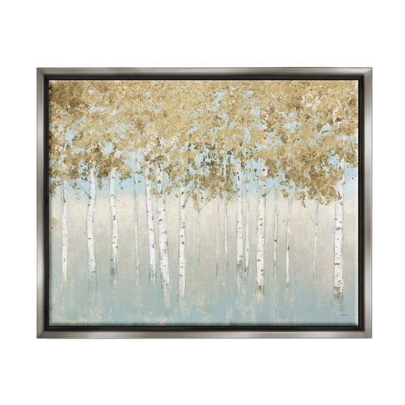 Stupell Industries Abstract Gold Tree Landscape Painting Luster Gray Framed Floating Canvas Wall Art, 24x30, by James Wiens