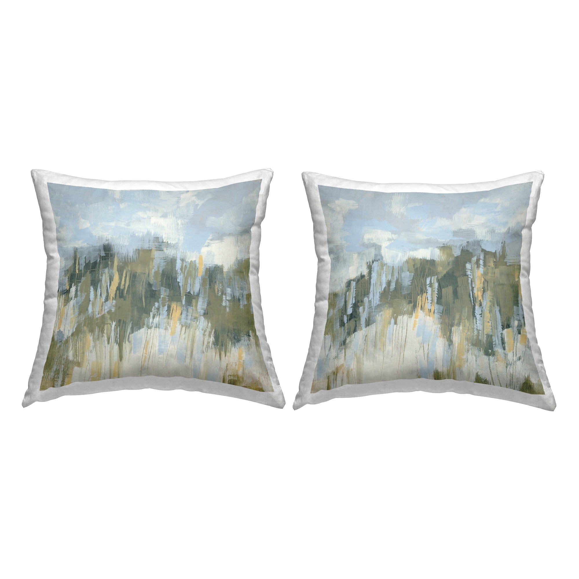 Stupell Industries Abstract Grassy Landscape 2 Piece Decorative Printed Throw Pillow Set, 18 x 18