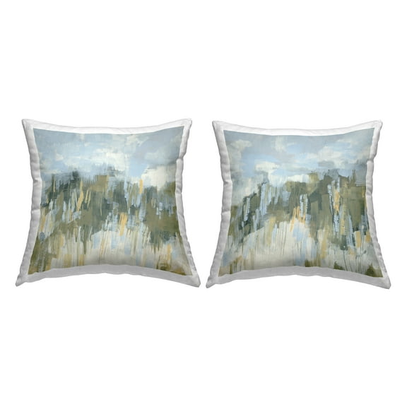 Stupell Industries Abstract Grassy Landscape 2 Piece Decorative Printed Throw Pillow Set, 18 x 18