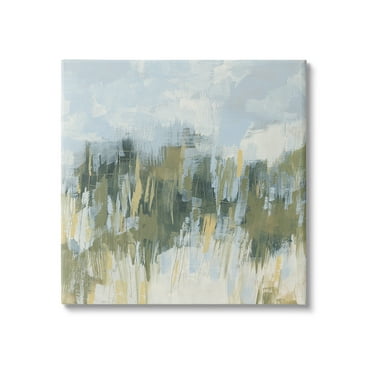 Stupell Industries Abstract Grassy Landscape Abstract Painting Gallery Wrapped Canvas Art Print Wall Art, 17 x 17