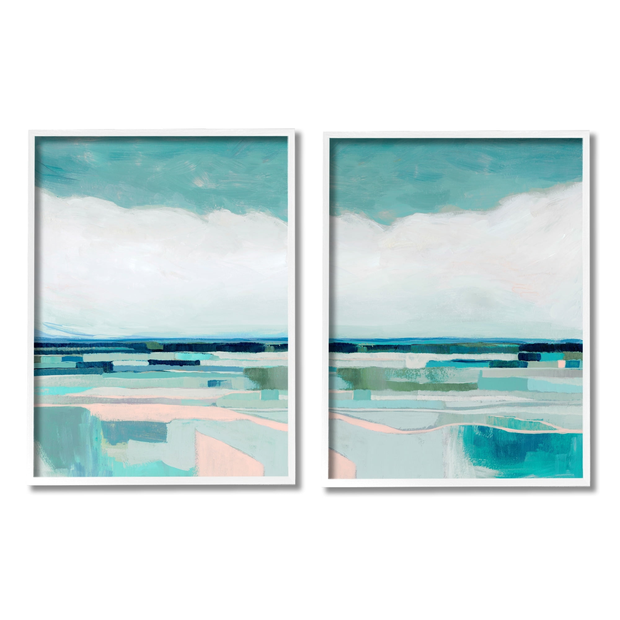 Stupell Industries Abstract Green Cloud Modern Geometric Landscape Framed Wall Art, 16 x 20, Design by Grace Popp