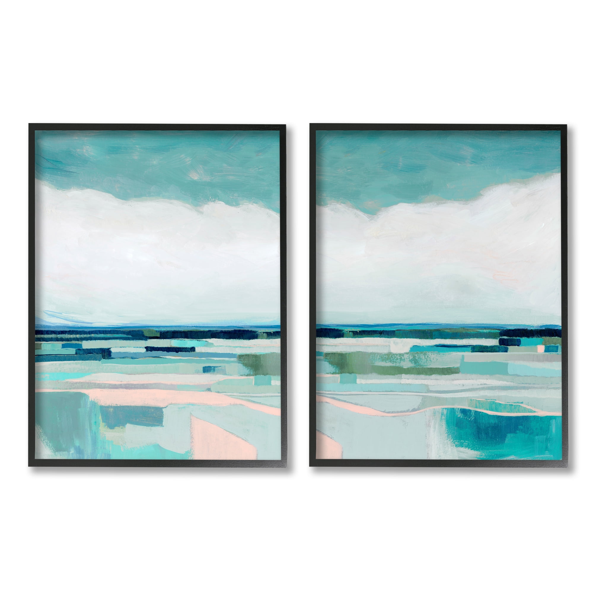 Stupell Industries Abstract Green Cloud Modern Geometric Landscape Framed Wall Art, 16 x 20, Design by Grace Popp
